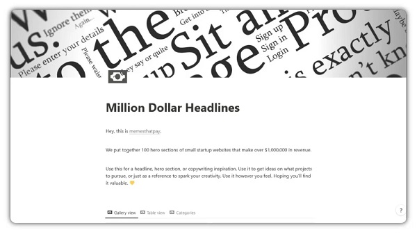 Million Dollar Headlines Extra