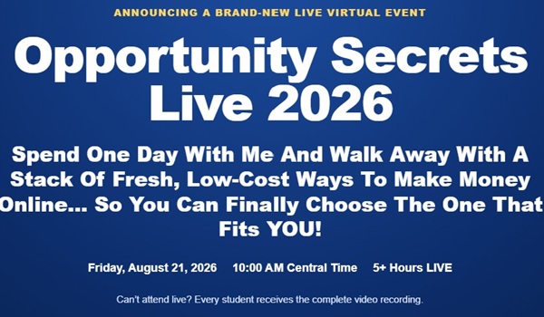 [Group Buy] Duston McGroarty - Opportunity Secrets Live 2026