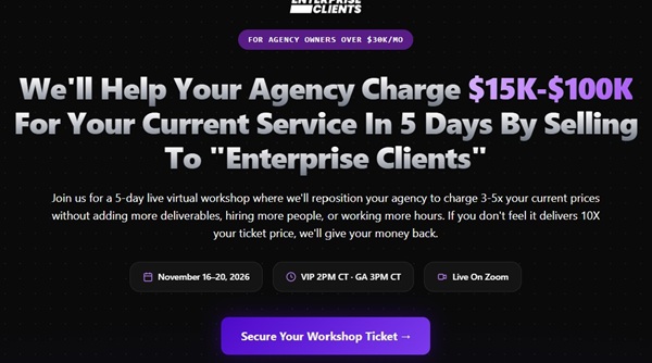 [Group Buy] Enterprise Clients 5-Day Workshop by Alex Hartsuff
